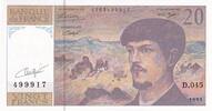 Frankreich 20 francs 20 Francs - Debussy - Sign Vigier - 1993 - Serial D.045 - P.151 -