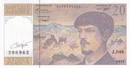 Frankreich 20 francs 20 Francs - Debussy - Sign Vigier - 1993 - Serial J.046 - P.151 -