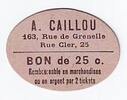 Frankreich 25 centimes 25 cent. Paris Epicerie Vins A CAILLOU -