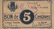 Frankreich 5 centimes 5 cent. Toulouse City -