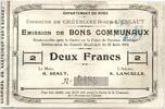 Frankreich 2 francs 2 Francs Crevecoeur-Sur-L'escaut City - 1915 -