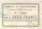Frankreich 2 francs 2 Francs Croix-Fonsomme City - 1915 -