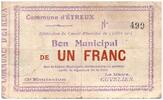 Frankreich 1 franc 1 Franc Etreux City - 03/07/1915 -
