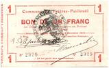 Frankreich 1 franc 1 Franc Frieres-Faillouel City - 1915 -