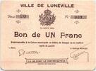 Frankreich 1 franc 1 Franc Lunéville City -