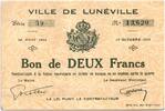 Frankreich 2 francs 2 Francs Lunéville City - 1914 -