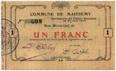 Frankreich 1 franc 1 Franc Maissemy City - N608 - 1915 -