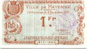 Frankreich 1 franc 1 Franc Mayenne City - 1917 -