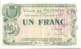 Frankreich 1 franc 1 Franc Mayenne City - 1917 -