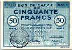 Frankreich 50 francs 50 Francs , Colmar Chambre de Commerce, série A -