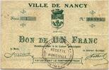 Frankreich 1 franc 1 Franc Nancy City -
