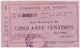 Frankreich 50 centimes 50 Centimes Roupy City - 1915 -