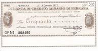Italien 50 lires 50 Lire Banca di credito Agrario Di Ferrara - 1977 - UNC -