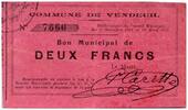 Frankreich 2 francs 2 Francs Vendeuil City - 1914 - 1915 -