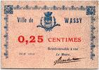 Frankreich 25 centimes 25 Centimes Wassy City - 1918 -