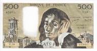 Frankreich 500 francs 500 Francs Pascal - St Jacques Tower -1969-01-02 - V.10 -
