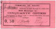 Frankreich 50 centimes 50 Centimes Regny City - N2745 - 1915 -
