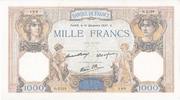 Frankreich 1000 francs 1000 Francs Ceres and Mercury - 16/12/1937 Serial O3129 -