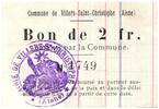 Frankreich 2 francs 2 Francs Villers-Saint-Christophe City - 1915 -