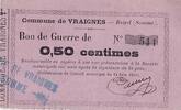 Frankreich 50 centimes 50 cent. Vraignes Bon de guerre -