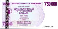 Simbabwe 750000 dollar 750000 Dollar Elephant and waterfalls - 2007 -