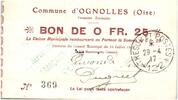 Frankreich 25 centimes 25 Centimes Ognolles City - 1915 -