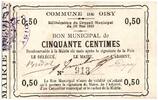 Frankreich 50 centimes 50 cent. Oisy City - N913 - 1915 -