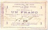 Frankreich 1 franc 1 Franc Oisy City - N383 - 1915 -