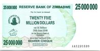 Simbabwe 25 million de $ 25 Million de $, Monument - 2008 -