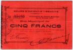 Frankreich 5 francs 5 Francs Origny-Sainte-Benoite City - 11/02/1915 -
