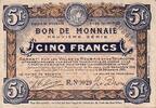 Frankreich 5 F Roubaix-Tourcoing 5 f 16/12/1916 II / VZ