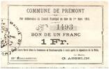 Frankreich 1 franc 1 Franc Premont City - 2nd emission N1493 - 1915 -