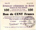 Frankreich 100 francs 100 Francs Poix-Terron City - 1917 -