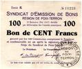 Frankreich 100 francs 100 Francs Poix-Terron City - 1917 -