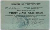 Frankreich 25 centimes 25 Centimes Tugny-Et-Pont City -15/09/1914 -