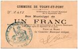 Frankreich 1 franc 1 Franc Tugny-Et-Pont City - 1914 -