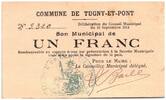 Frankreich 1 franc 1 Franc Tugny-Et-Pont City - 1914 -