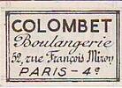 Frankreich 35 centimes 35 cent. Paris Boulangerie Colombet -