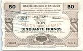 Frankreich 50 francs 50 Francs Avesnes Et Solesmes Briastre -