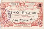 Frankreich 5 francs 5 Francs Fourmies City - 1916 -