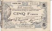 Frankreich 5 francs 5 Francs Fourmies City - 1915 -
