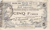 Frankreich 5 francs 5 Francs Fourmies City - 1915 -