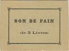 Frankreich Sans valeur La-Flèche Bon de pain de 3 livres.Maison Tonnellier -