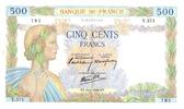 Frankreich 20/06/1940 500 Francs Pax with wreath - 1940-06-20 - Y.571 II / VZ