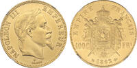 France 100 Francs 1862-BB Napoleon III, Strasbourg mint NGC MS61
