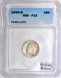 USA 1950-D Roosevelt Dime ICG F-12; FS-801, Doubled Die Reverse; Original, Scarce