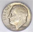 USA 1950-D Roosevelt Dime ICG F-12; FS-801, Doubled Die Reverse; Original, Scarce