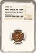 USA 1945 Lincoln Wheat Cent Obverse Struck Thru Mint Error NGC MS-63