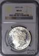 Dollars, Dollars Morgan Dollar  NGC MS-63; Frosty White