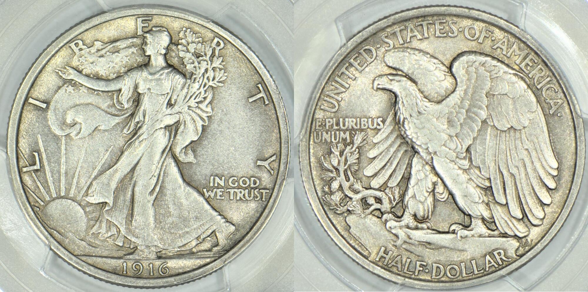 USA 1916 Walking Liberty Half Dollar PCGS Unz Detail; Looks Nice! | MA ...